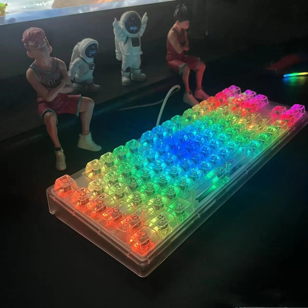 132 transparent plastic key caps for mechanical keyboard replacement set