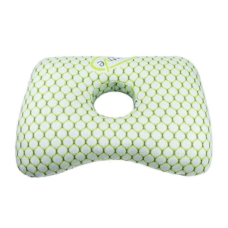 Beauty salon single hole ear pillow in Boer Grey colour on a treatment bed.