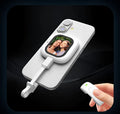 Black mini magnetic photo display screen 2.3 inches with a digital image shown, compatible with iPhone 5 to 16