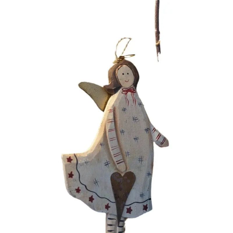 Hand-carved wooden door plate pendant with American country style and choice of love heart, XINGX or letters design