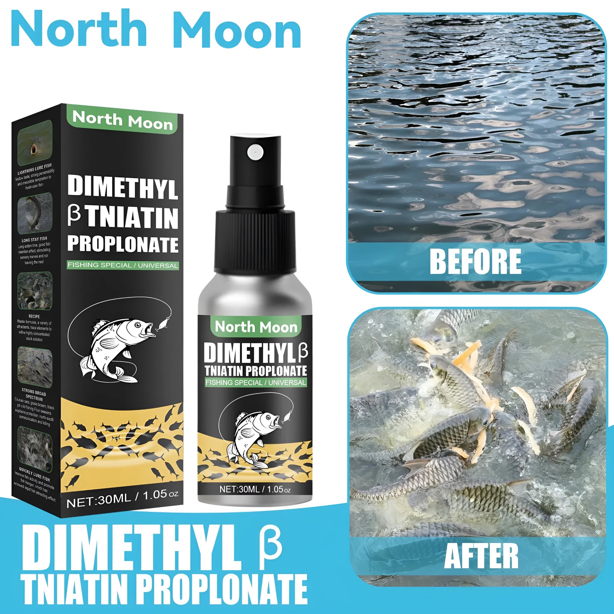 Fish attractant phagostimulant bait additive in 30ml clear liquid bottle for wild fishing angling