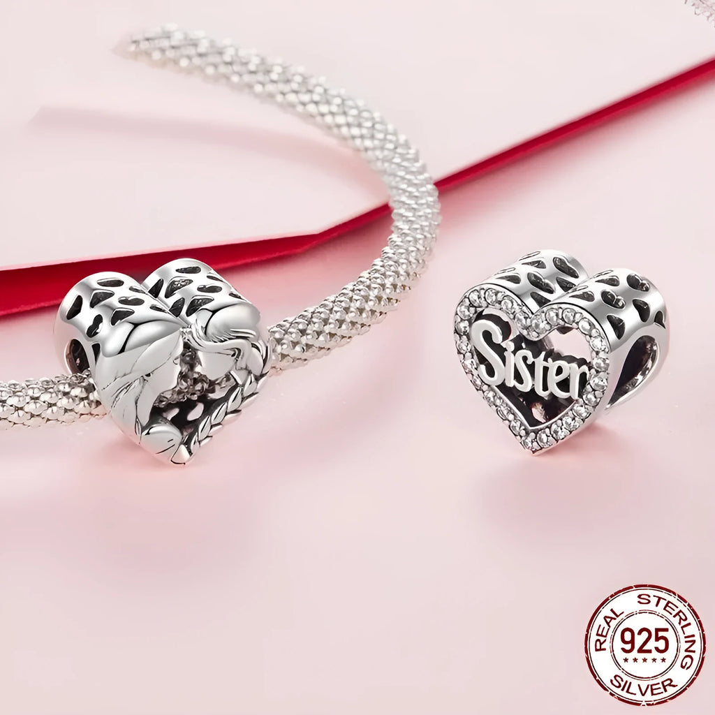 S925 silver oxidised charm bead for DIY bracelet string, 1.0x1.1cm size, 0.45cm aperture