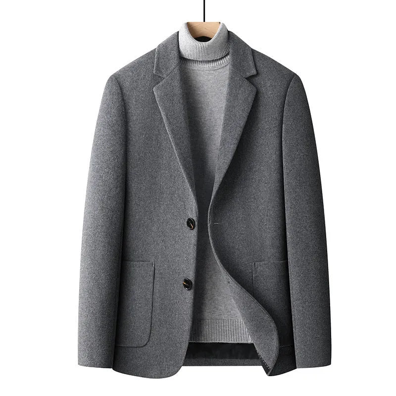 Men's slim-fit wool-blend suit jacket in grey, black, camel or houndstooth, non-iron finish, sizes M to 4XL
