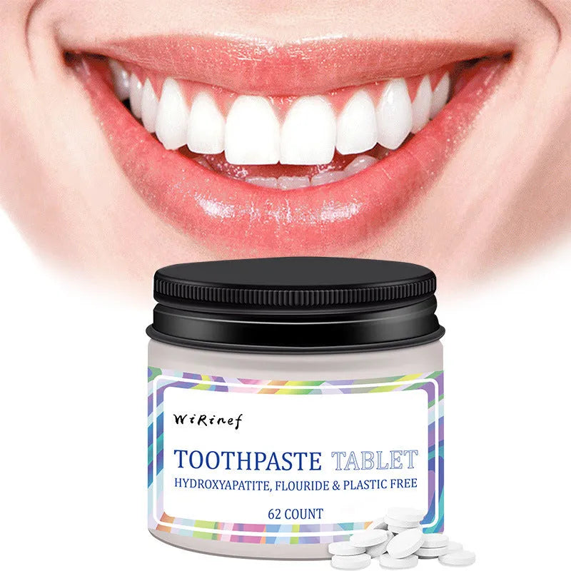 62 TP19 toothpaste tablets in portable chewing format for travel dental care