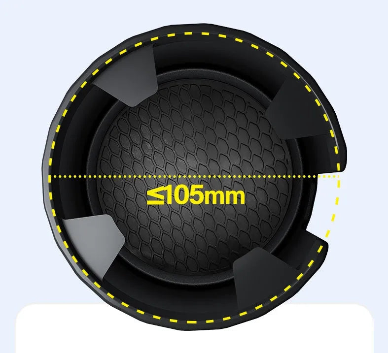Matte black car cup holder expander adapter for oversized bottles and large cups