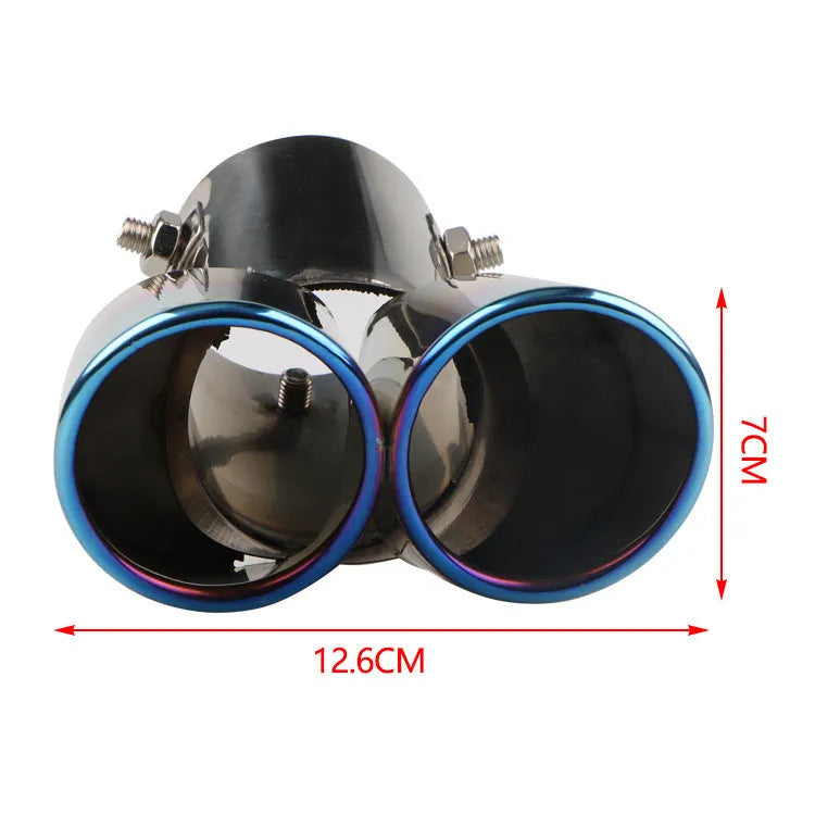 Stainless steel automobile exhaust pipe tip with 145mm length in universal fitment design