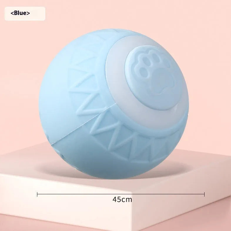 Automatic moving bouncing rolling ball smart cat toy in blue colour with silicone construction