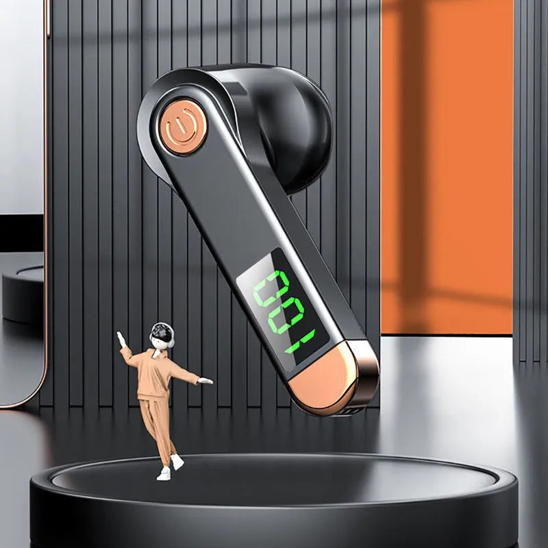 Single ear Bluetooth headset in Jazz Black with earplug style design for car and sports use