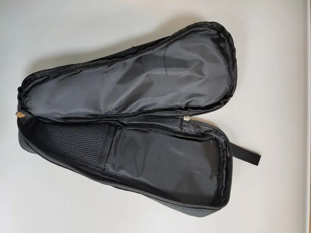 Black cloth storage bag for mobile phone stabilizer accessories.