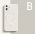 Liquid silicone magnetic suction case cover for iPhone 13-15 series in picture colour