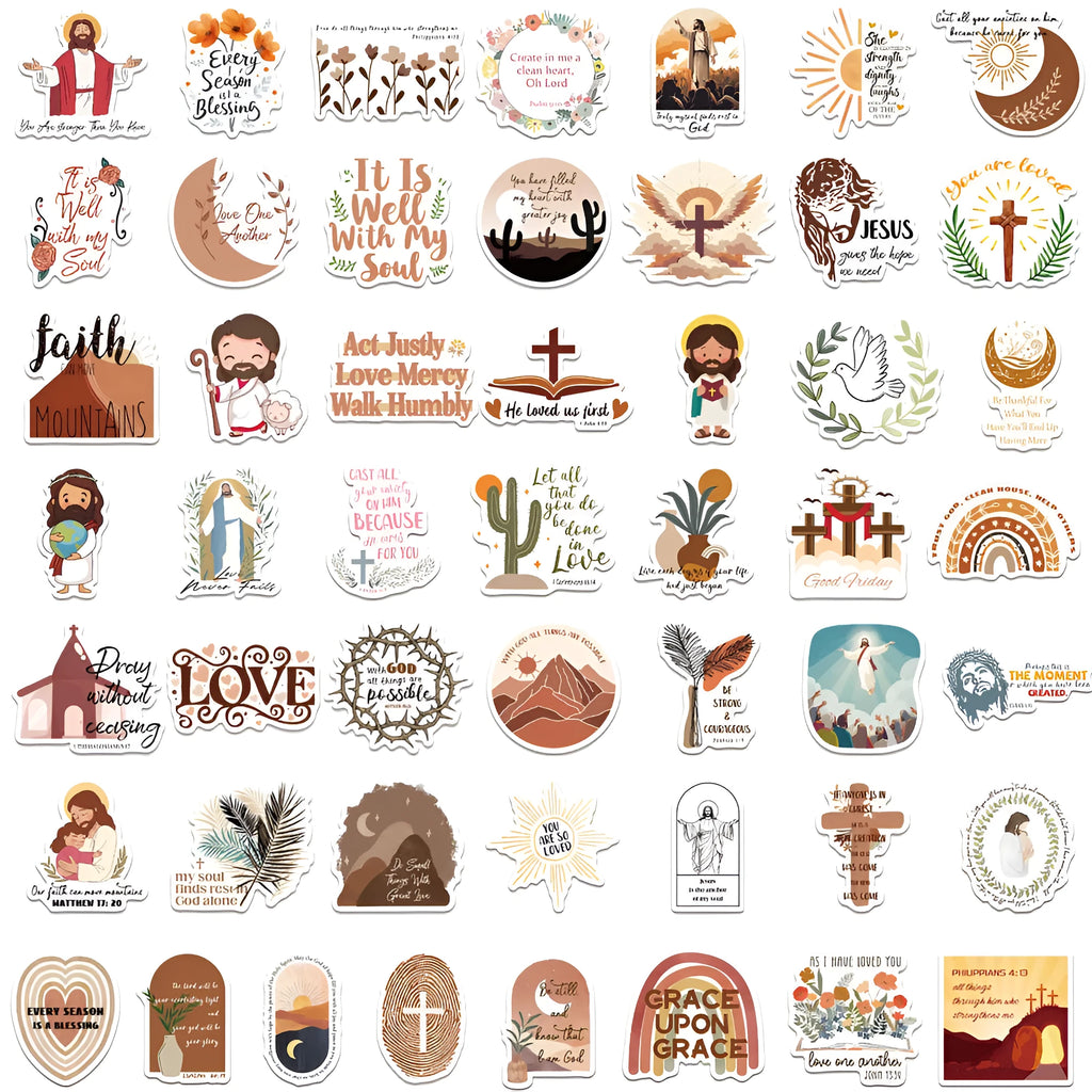 50-piece graffiti sticker set with random urban patterns for personalising laptops and equipment