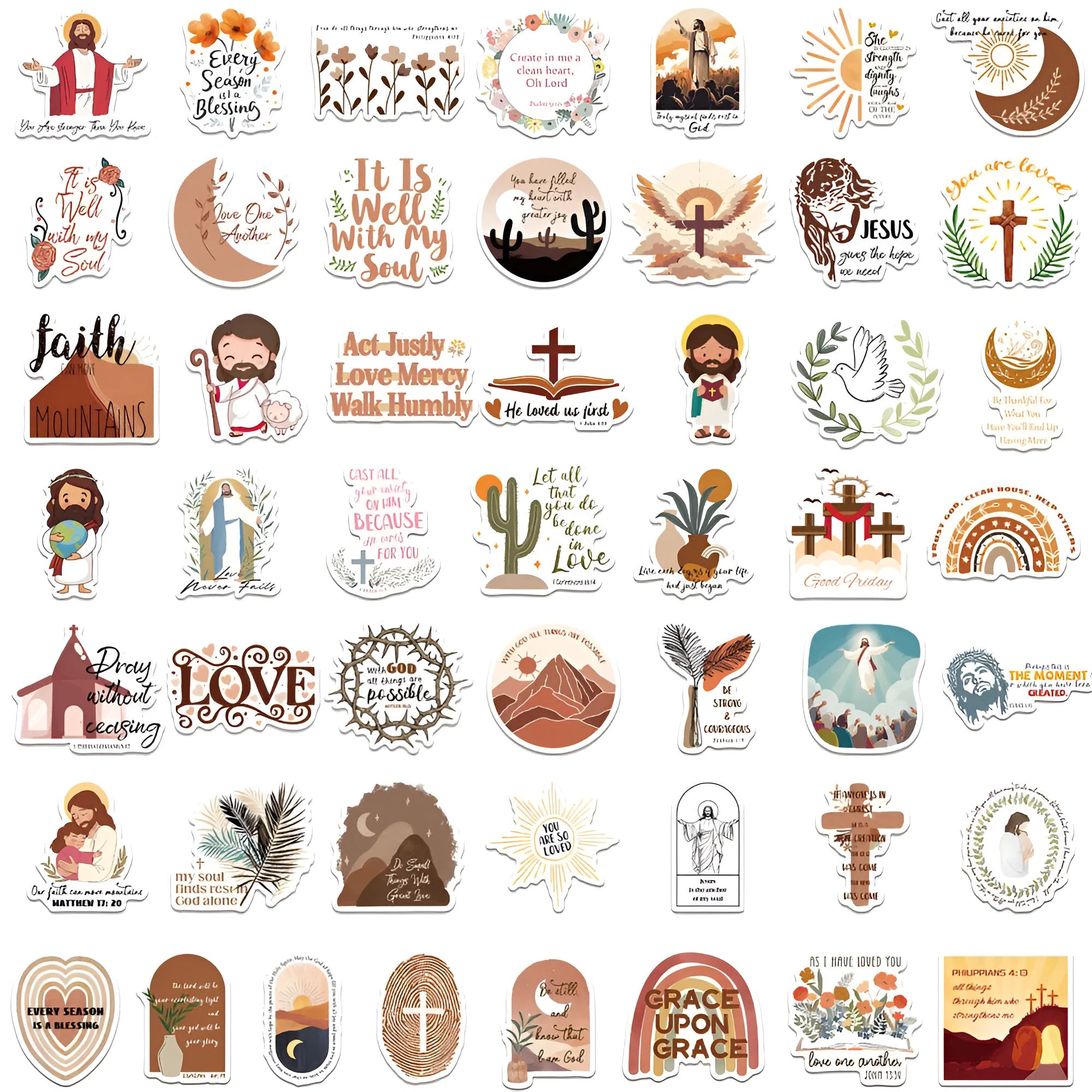 50-piece graffiti sticker set with random urban patterns for personalising laptops and equipment