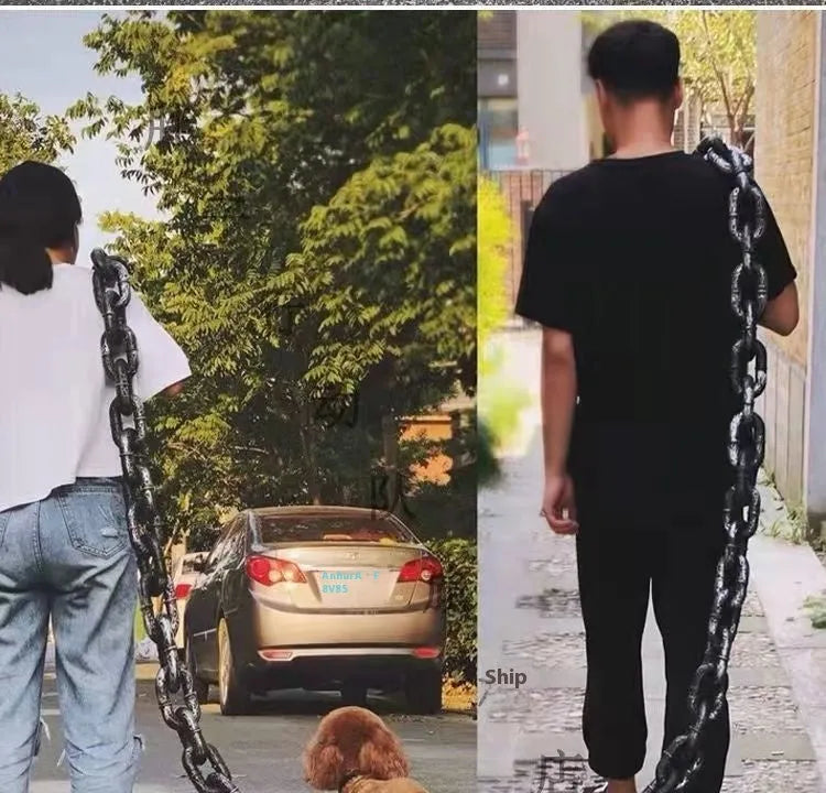 Simulation rough rope design dog lead in bronze colour with plastic clasp for walking and comedy videos