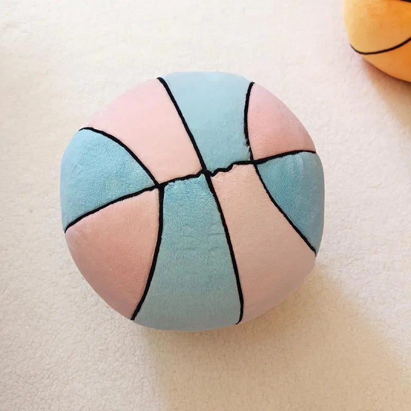 Soft basketball plush toy in orange, 28cm spherical doll for kids