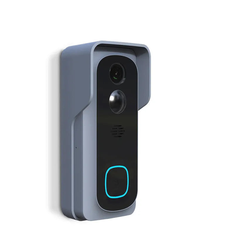 RSH-C600 grey smart WiFi doorbell camera with HD lens and USB power cable for home security
