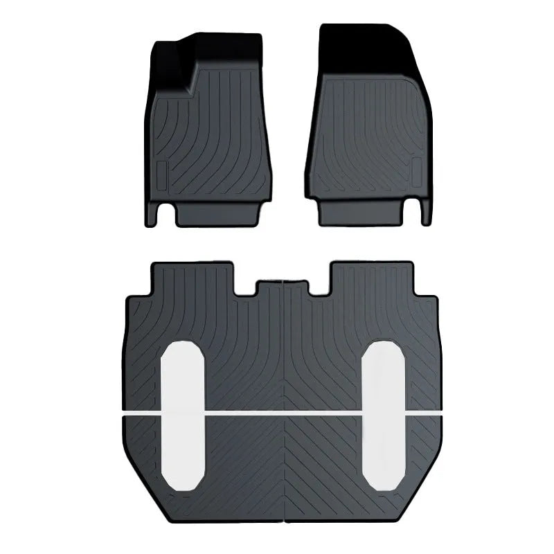 Tesla car floor mats in rubber material with TPE footrest for Model 3, Y, S, X vehicles