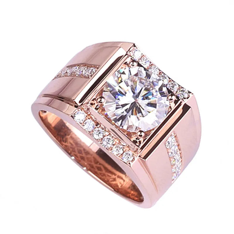 Men's adjustable copper ring with electroplated finish in rose gold, gold or platinum colour