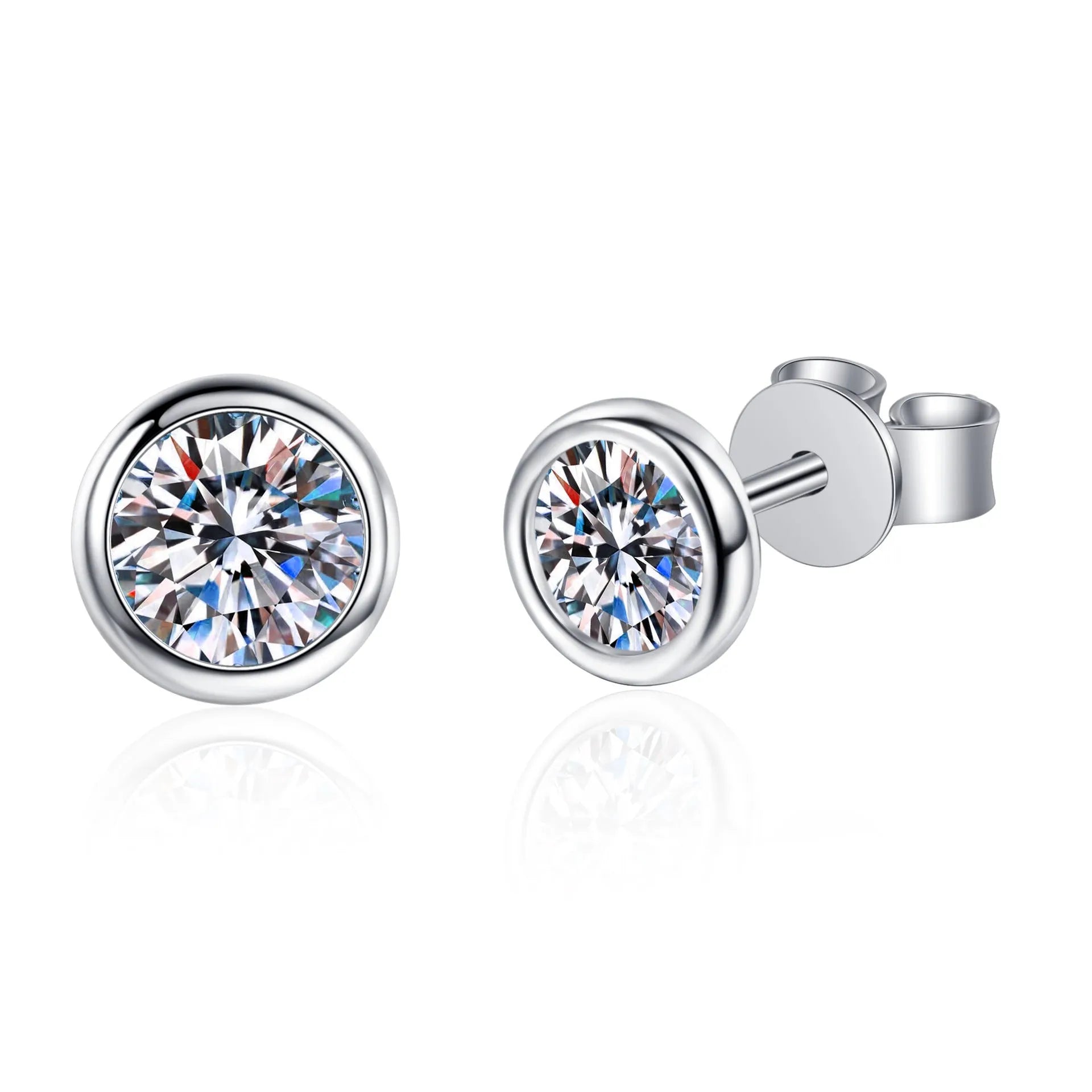 925 sterling silver gold plated geometric earrings with moissanite or zircon stone options