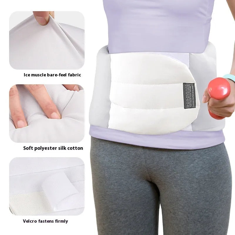 Thermal protective gear waist pillow for football and fitness, average size in Gray White colour