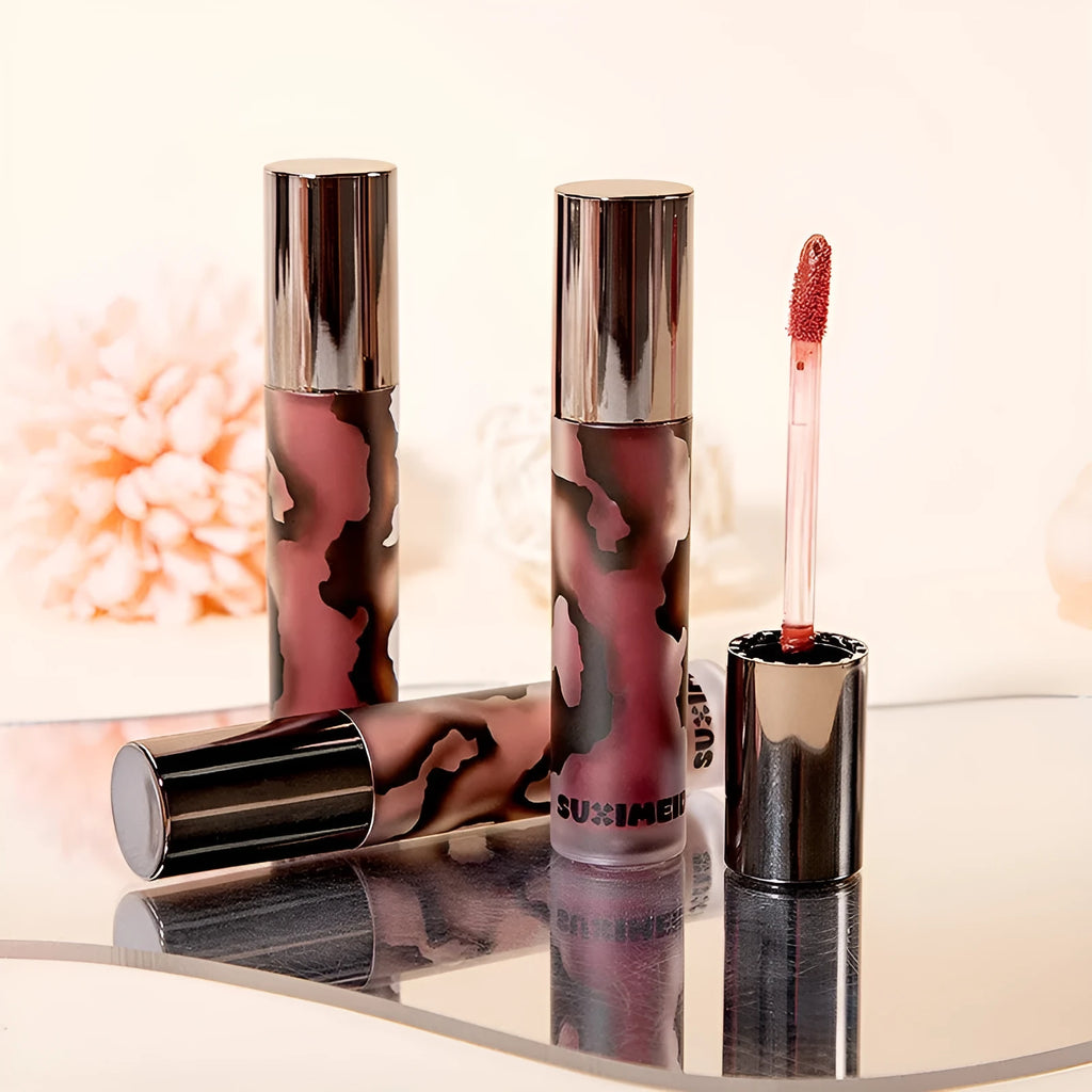 Matte lip mud lipstick with white no stain formula in five colour options