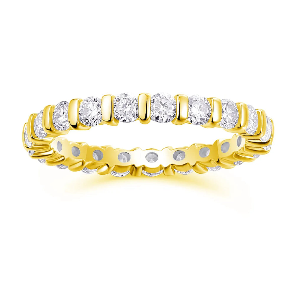 Starlight Love moissanite wedding ring set in platinum finish on white background with gift box and GRA certificate