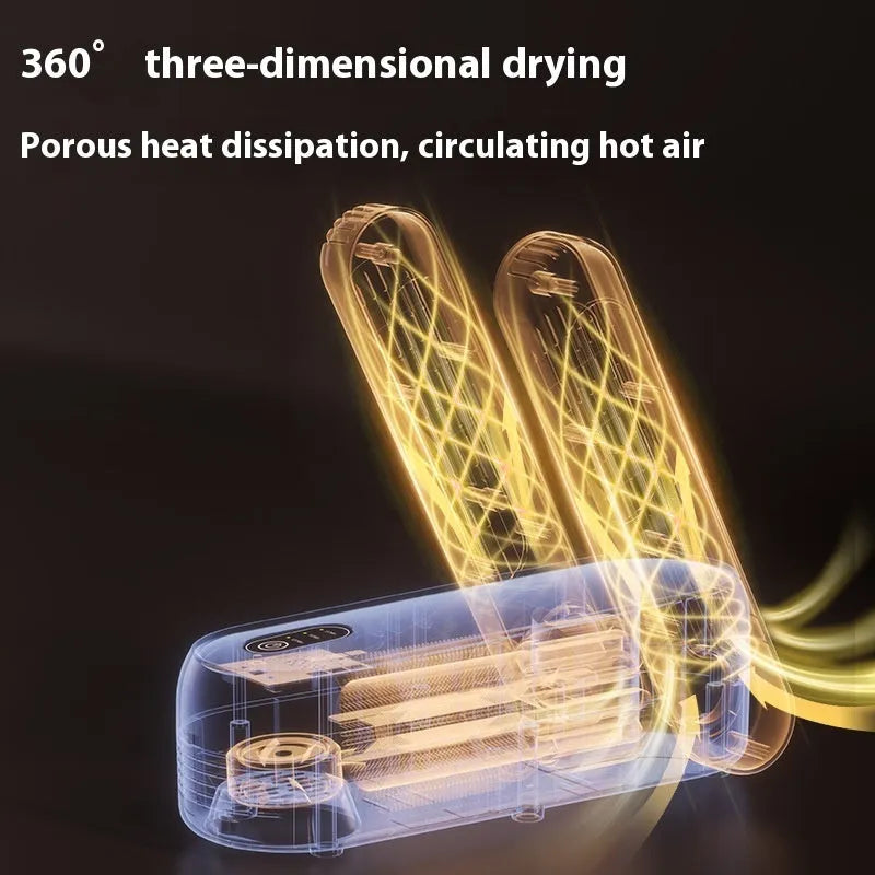 Black intelligent automatic shoes dryer with timer and waterproof warmer for sports footwear drying