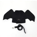 Black bat wings Halloween costume accessory for dogs with chest harness system