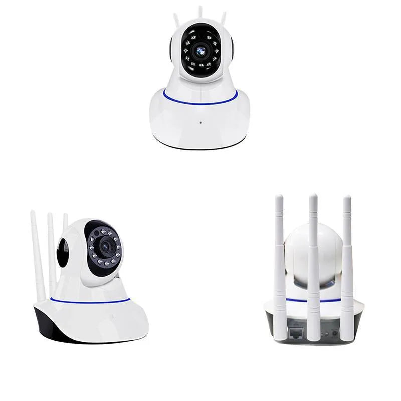 White dome-shaped wireless network security camera with a 3.6mm lens.