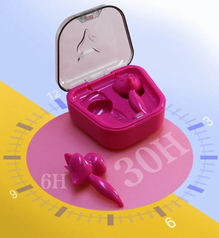 Cartoon fox Bluetooth wireless headset in red or white with double stereo earplugs and Bluetooth 5.0