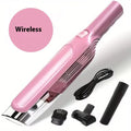 Pink wireless handheld car cleaner with rechargeable battery for home and car indoor use