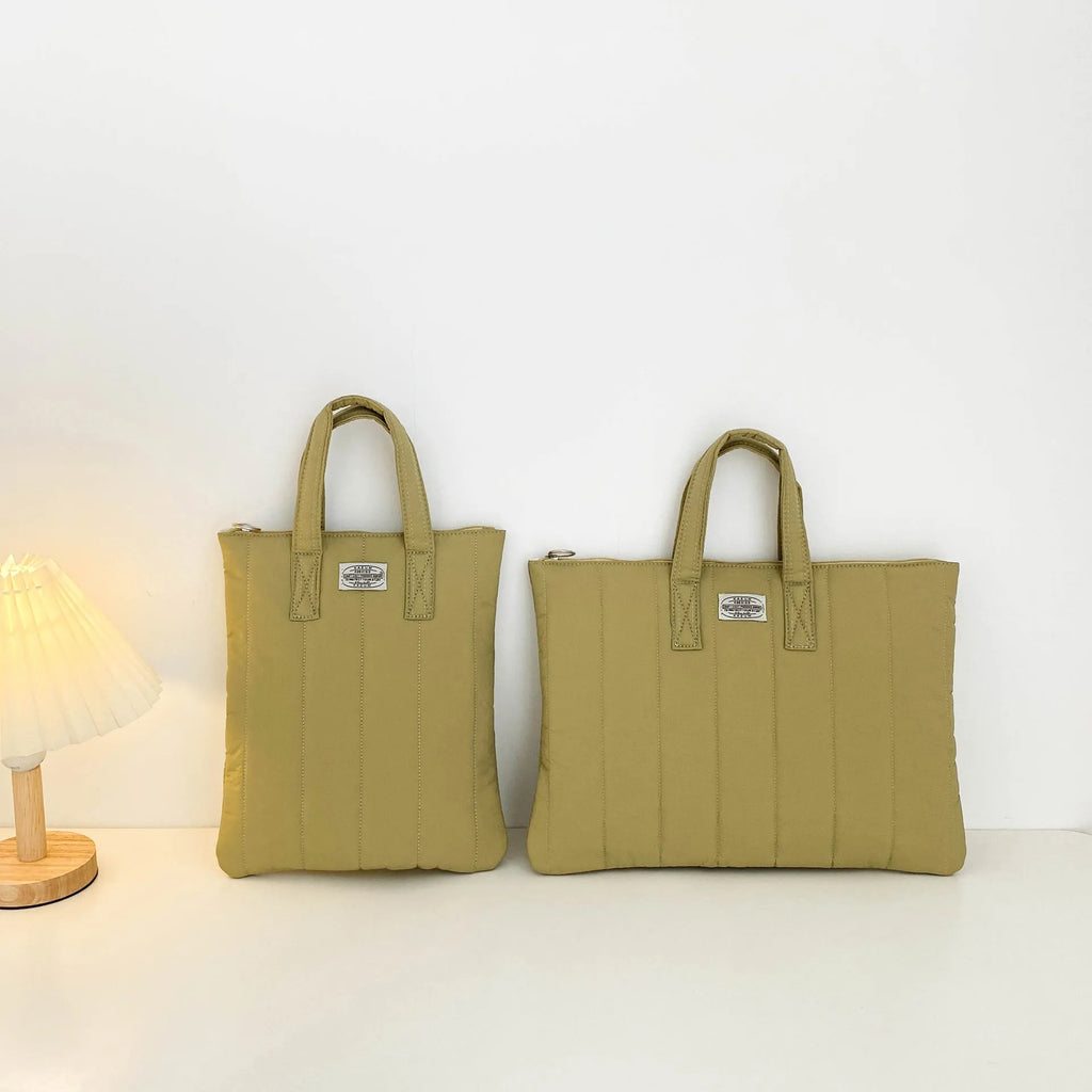 Polyester laptop briefcase in milky white, black, matcha or sky blue for 11-inch to 15.6-inch devices
