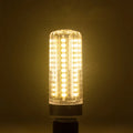 Silver aluminium LED corn lamp light bulb with E27 bayonet cap.