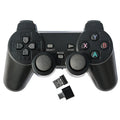Classic Black 2.4G wireless gamepad controller with USB receiver for Android TV, PC, and PS3.
