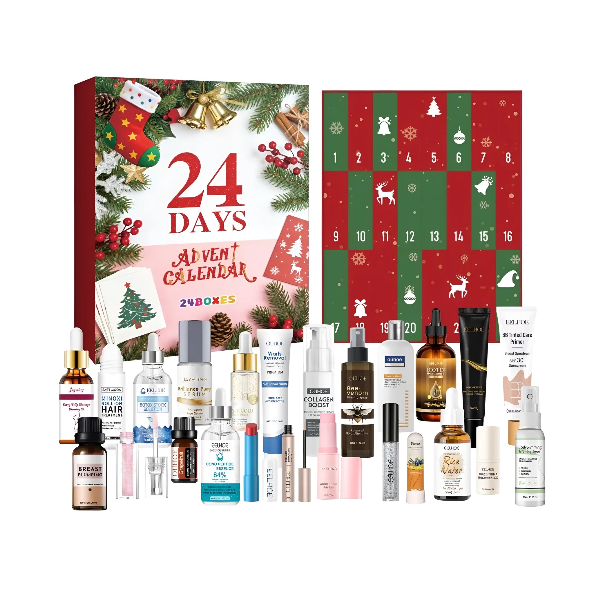 Advent Calendar beauty blind box set with 24 numbered boxes, Christmas countdown gift