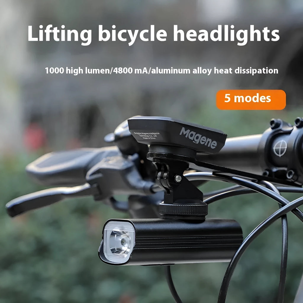 USB rechargeable bicycle headlight set with multiple plastic bracket options for night cycling