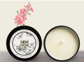 Black tin aromatic candle with soybean wax, 6cm diameter and 4cm height, cylindrical smokeless design