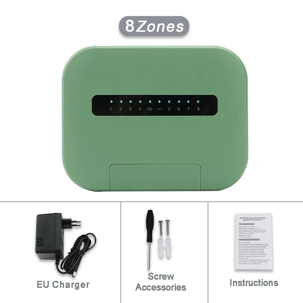 8-channel smart irrigation controller wireless water valve timer with EU plug