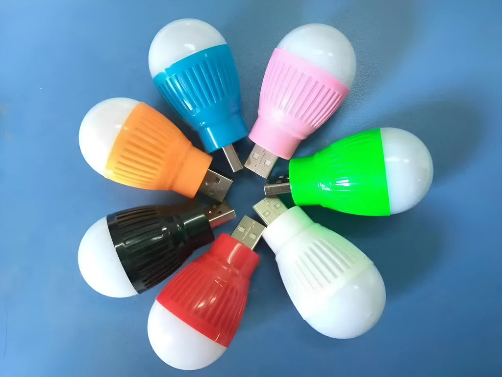 Mini USB night light with ABS shade and metal lamp holder, 20x40x55mm, 5V USB plug-in, random colour