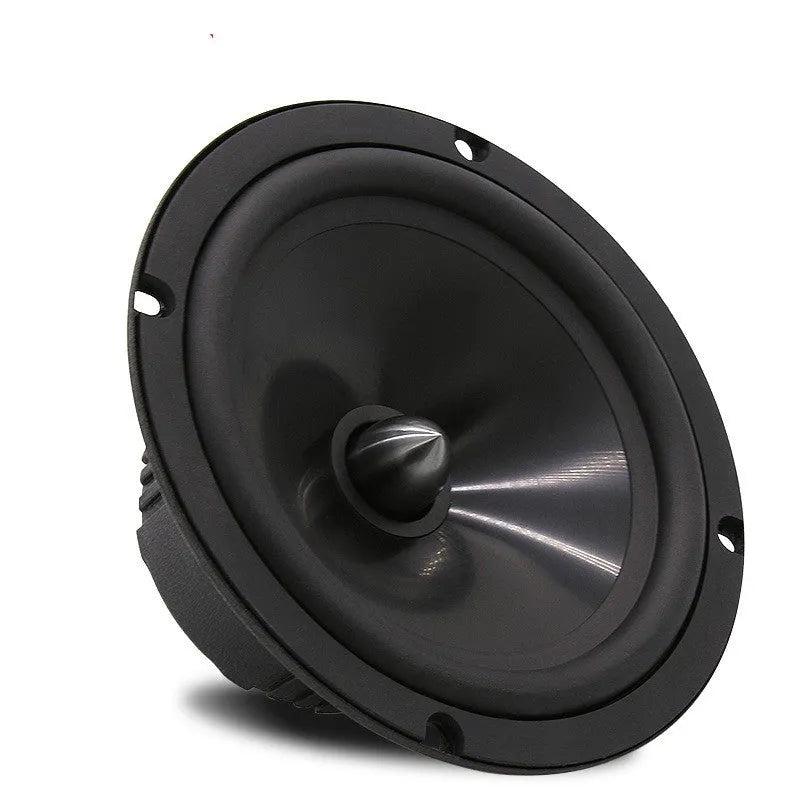 Black 6.5-inch car audio front door speaker with PP cone and metal basket, 120W max power