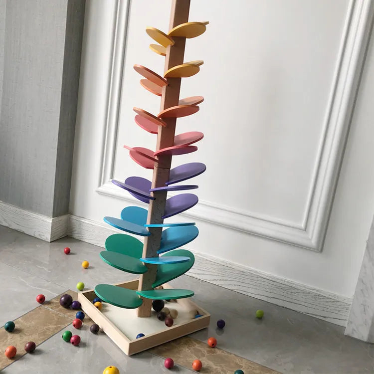 Wooden music tree toy with 10 colourful beads, 22.5 x 71cm educational bead tree