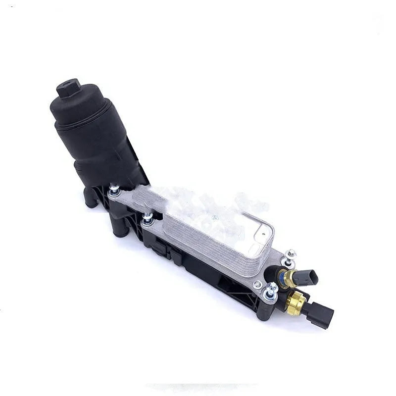 Chrysler engine oil filter seat with ABS construction and oil cooling channels for part numbers 5184294AE 5184331AC