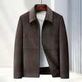 Men's lapel casual coat in slim fit design with polyvinyl alcohol fiber fabric