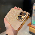 Electroplated star diamond glitter phone case with metal CD pattern for iPhone, violet colour