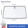 Double ring front car sunshade with titanium silver coating on NC fabric.