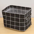 Foldable Oxford cloth desktop storage basket, 20x14x16cm, shown in a pastoral pattern from sixteen colour options.