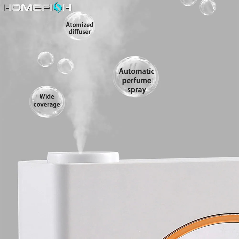 Small white wall-mounted automatic aromatherapy machine with USB charging port