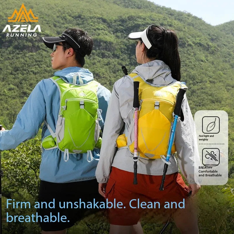 AZELA lightweight breathable mesh hydration backpack with multiple pockets for outdoor sports