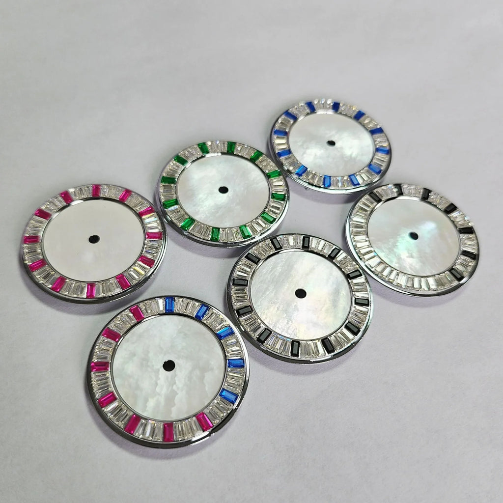 Stone edge watch dial 28.5mm for NH35 NH36 automatic movement - blue colour option