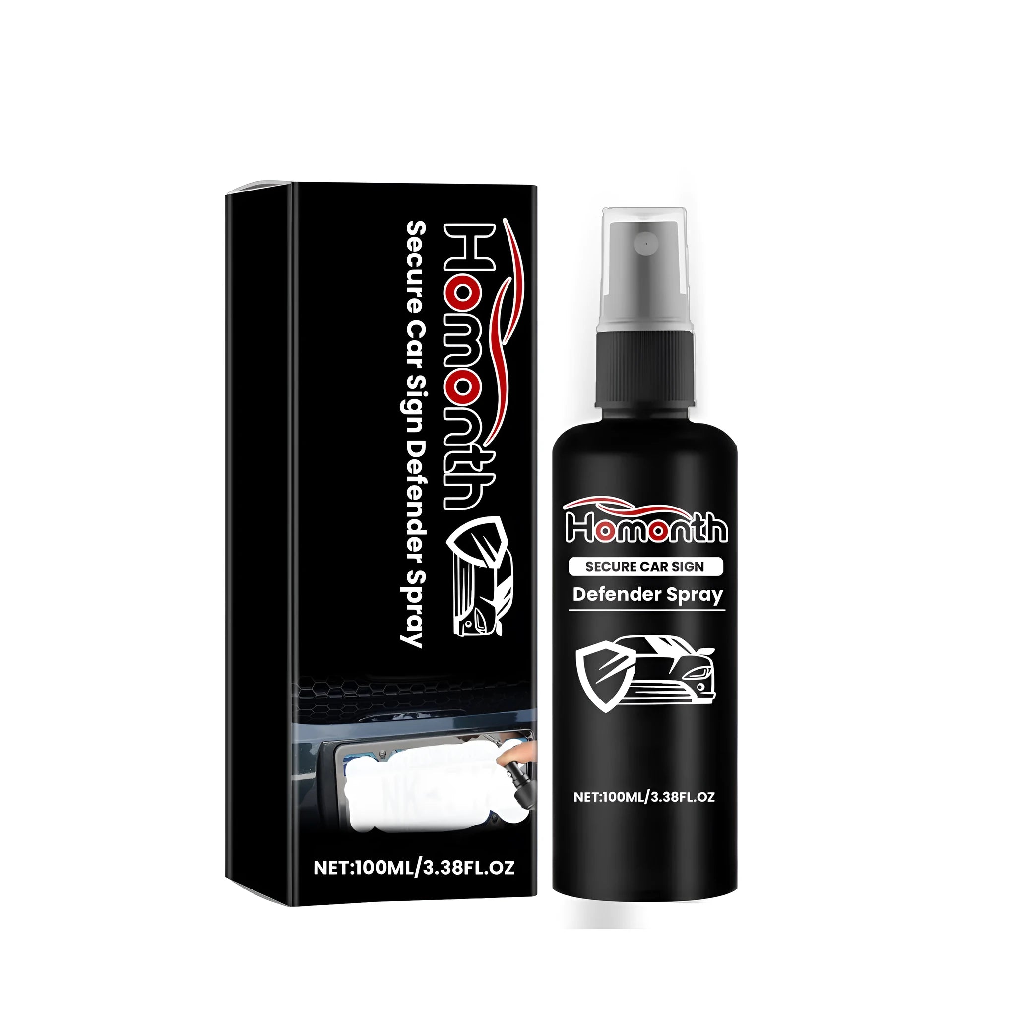 Secure Car Sign Defender Spray canister for vehicle number plate protection with atomising formula