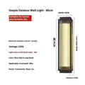 Waterproof stainless steel outdoor wall lamp for courtyard garden with light colour options